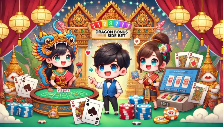 ตารางการจ่ายเงินของ Dragon Bonus บาคาร่า ซึ่งแสดงอัตราการจ่ายสูงสุดถึง 30 ต่อ 1 สำหรับแต้มห่าง 9.